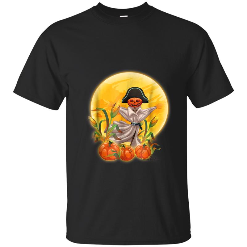 A Pumpkin Scarecrow In The Cornfield And Moon Costume T-shirt-mt