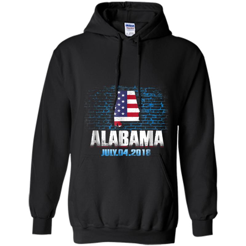 Alabama  American USA Flag 4th Of July 2018 Hoodie-mt