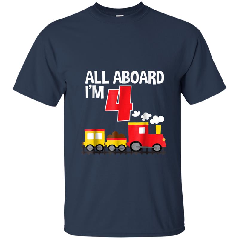 All Aboard I'm 4 Train Birthday  Toddler Boys Girls T-shirt-mt