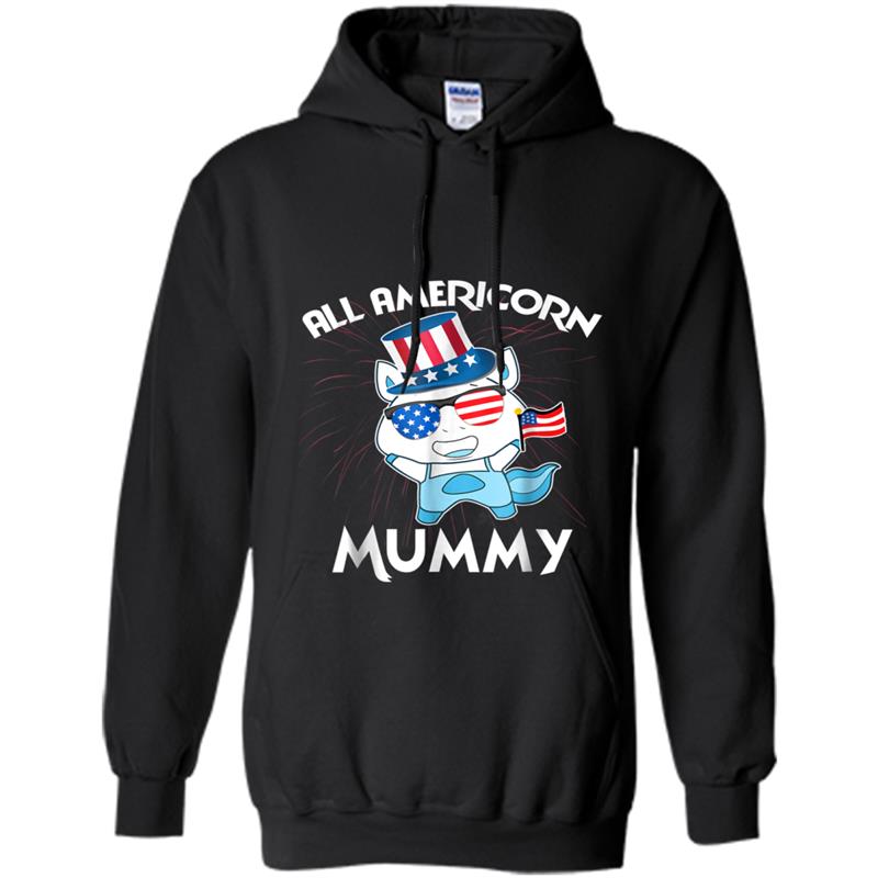 All Americorn Mummy 4th july  Mothers Day gifts Hoodie-mt
