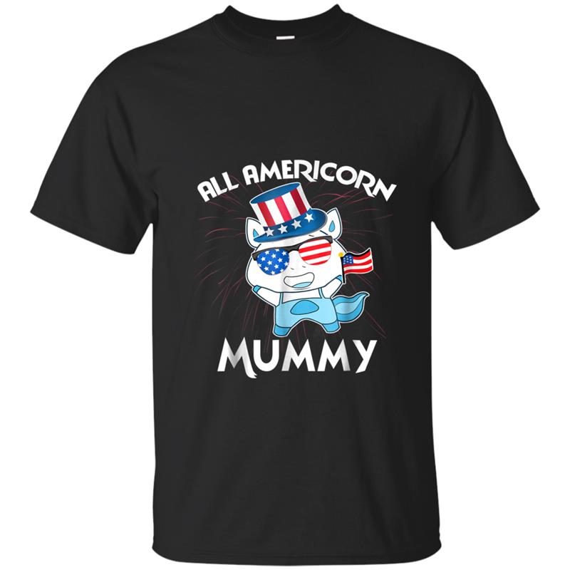 All Americorn Mummy 4th july  Mothers Day gifts T-shirt-mt