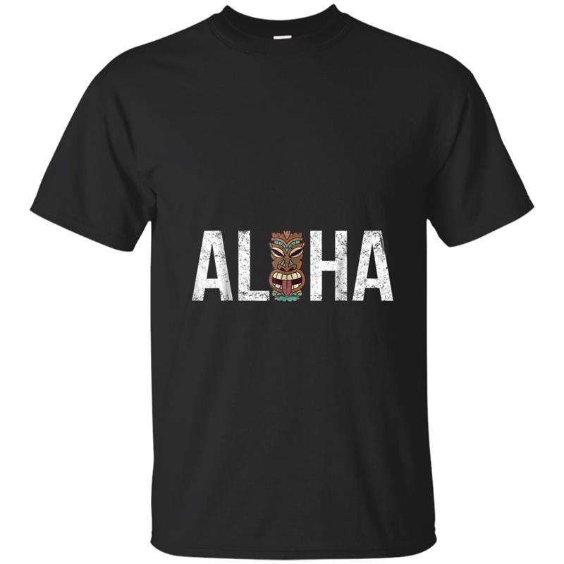 Aloha Hawaii Theme Vacation  Tiki Beach Tee T-shirt-mt