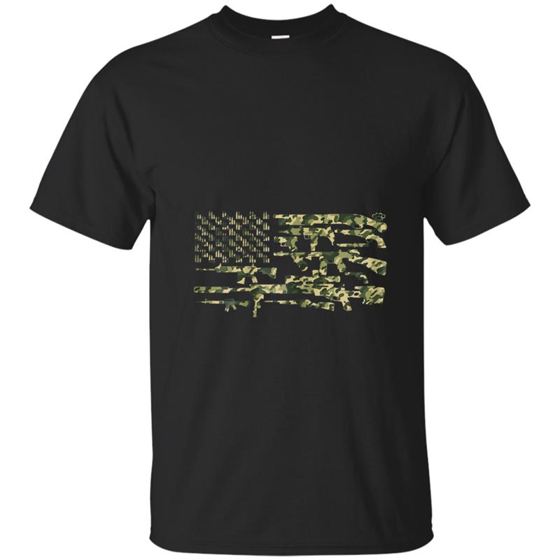 American 2nd Amendment USA Guns Flag Camo Short Sleeve T-shirt-mt