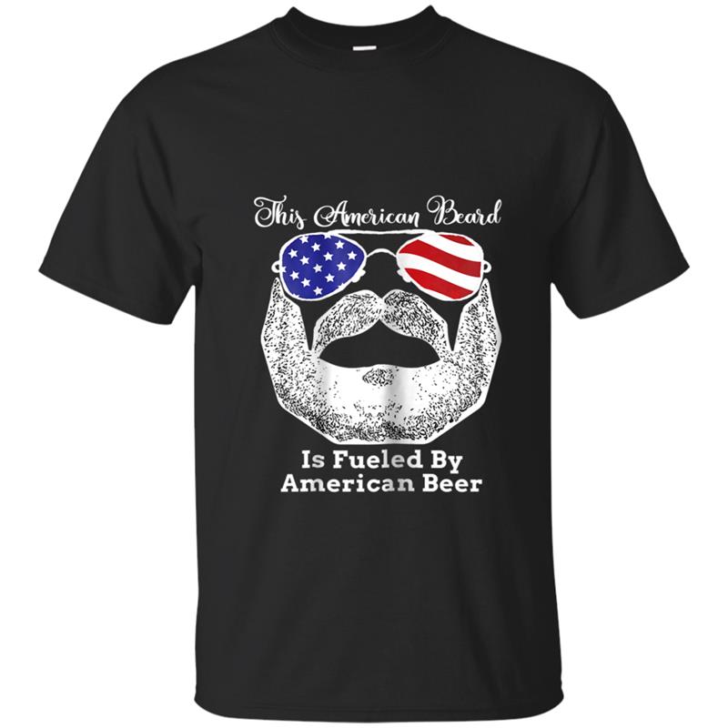 American Bearded and Beer Funny Men  Apparel Gifts T-shirt-mt