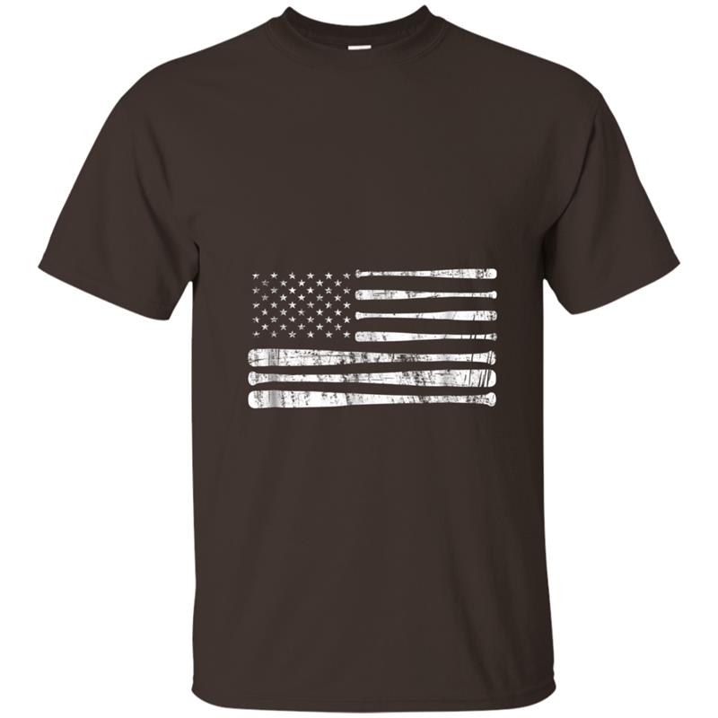 American Flag Baseball Bat Patriotic  Gift Mens T-shirt-mt