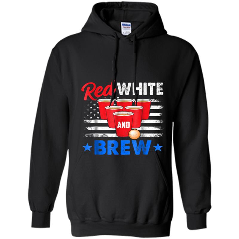 American Flag Day Beer Pong Red White And Brew Hoodie-mt