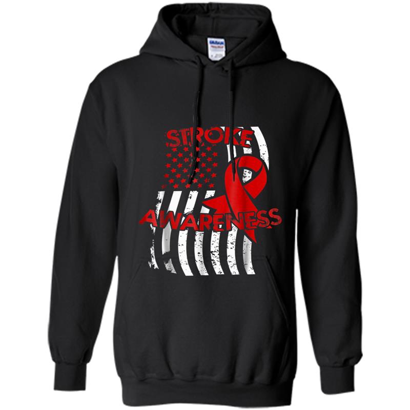 American Flag  - Stroke Awareness Gift Hoodie-mt