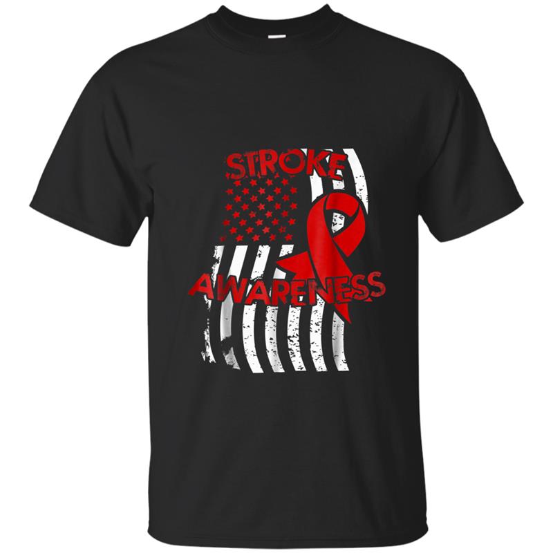 American Flag  - Stroke Awareness Gift T-shirt-mt