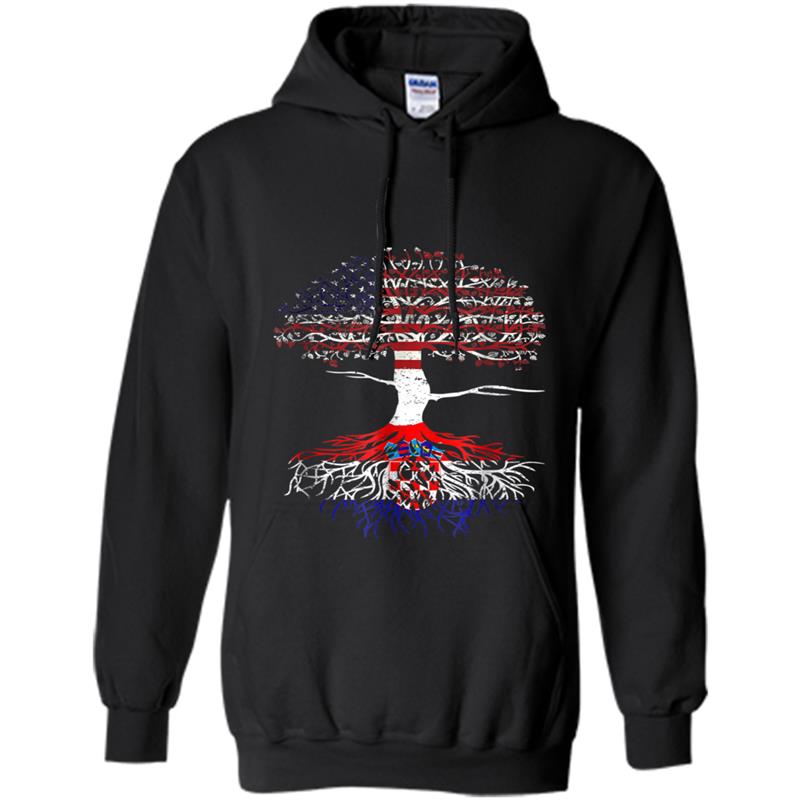 American Hearts Croatian Roots Patriot USA Croatia Flag Tee Hoodie-mt