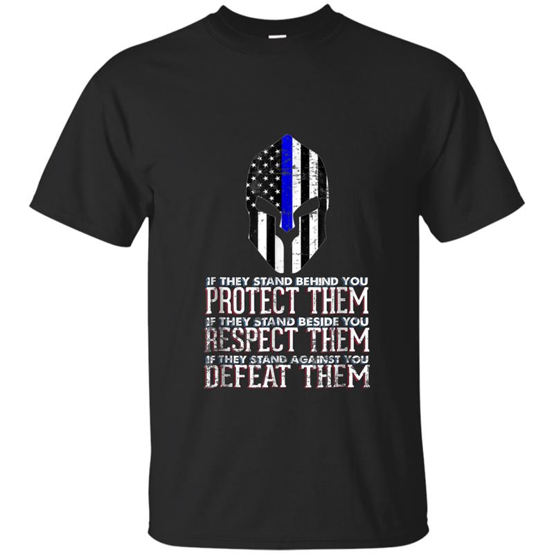 American Spartan Warrior Helmet. Thin blue line T-shirt-mt