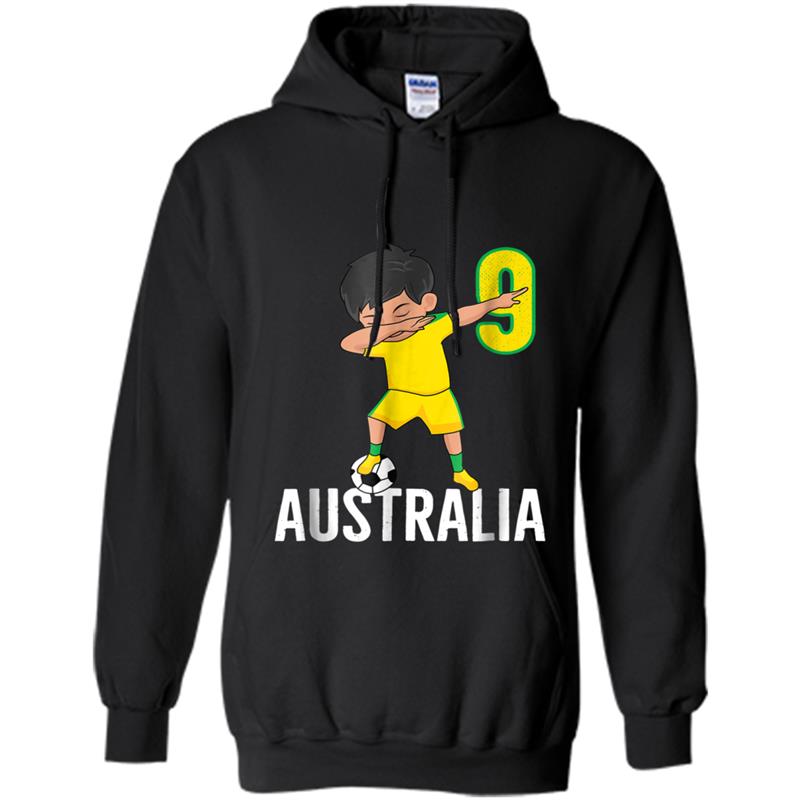 Australia Soccer  for Boys Number 9 Dabbing  Dab Hoodie-mt