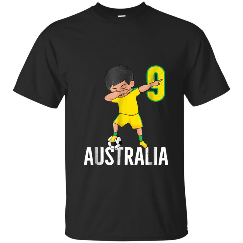 Australia Soccer  for Boys Number 9 Dabbing  Dab T-shirt-mt