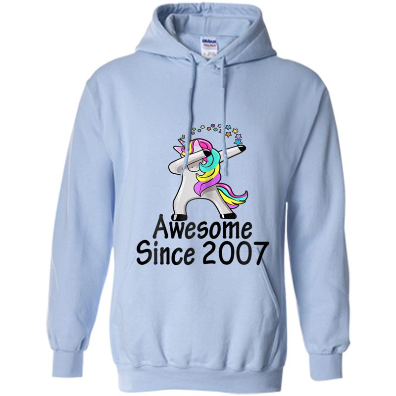 Awesome 2007  11th Birthday Gift Unicorn Dabbing Outfit Hoodie-mt