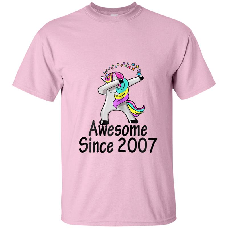 Awesome 2007  11th Birthday Gift Unicorn Dabbing Outfit T-shirt-mt