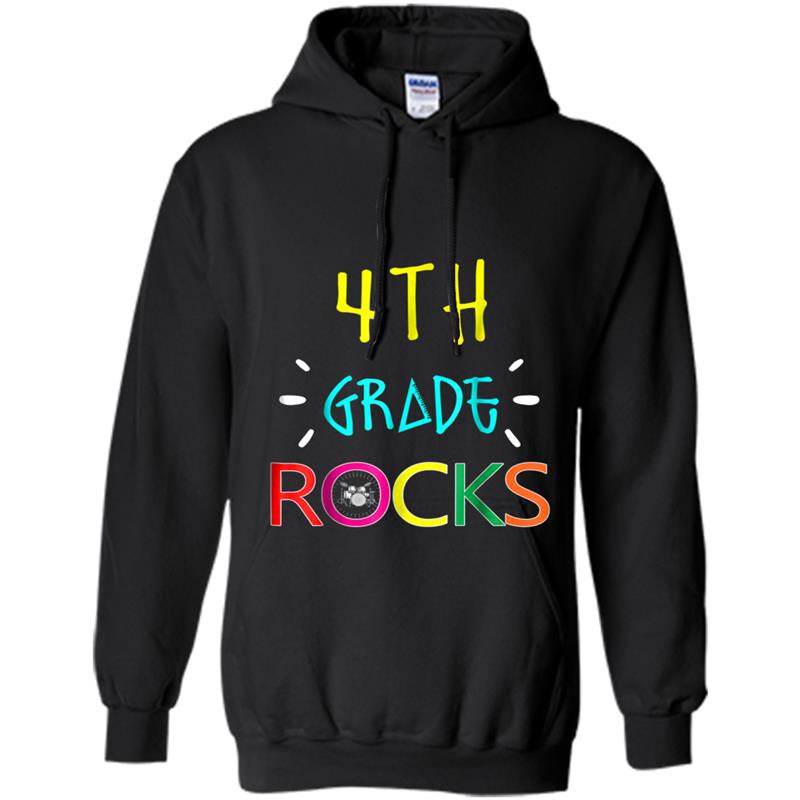 Awesome 4th Grade Rocks Gift  Funny Back To School Hoodie-mt