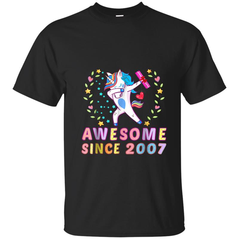 Awesome Since 2007 Unicorn Girls Gifts Age 11 Birthday Bday T-shirt-mt