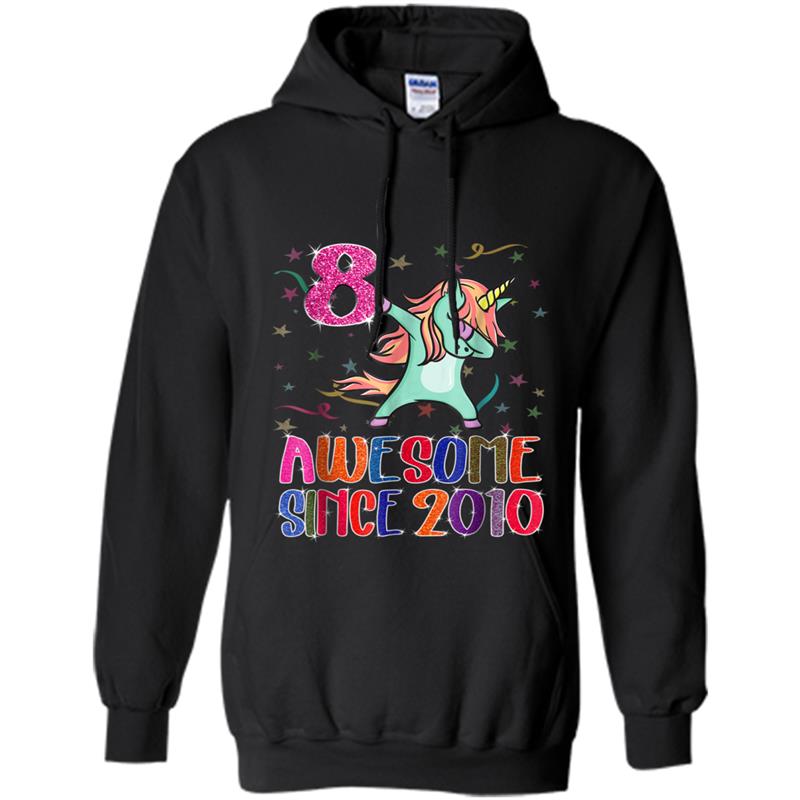 Awesome Since 2010 Unicorn 8th Birthday  Gift Girl Boy Hoodie-mt