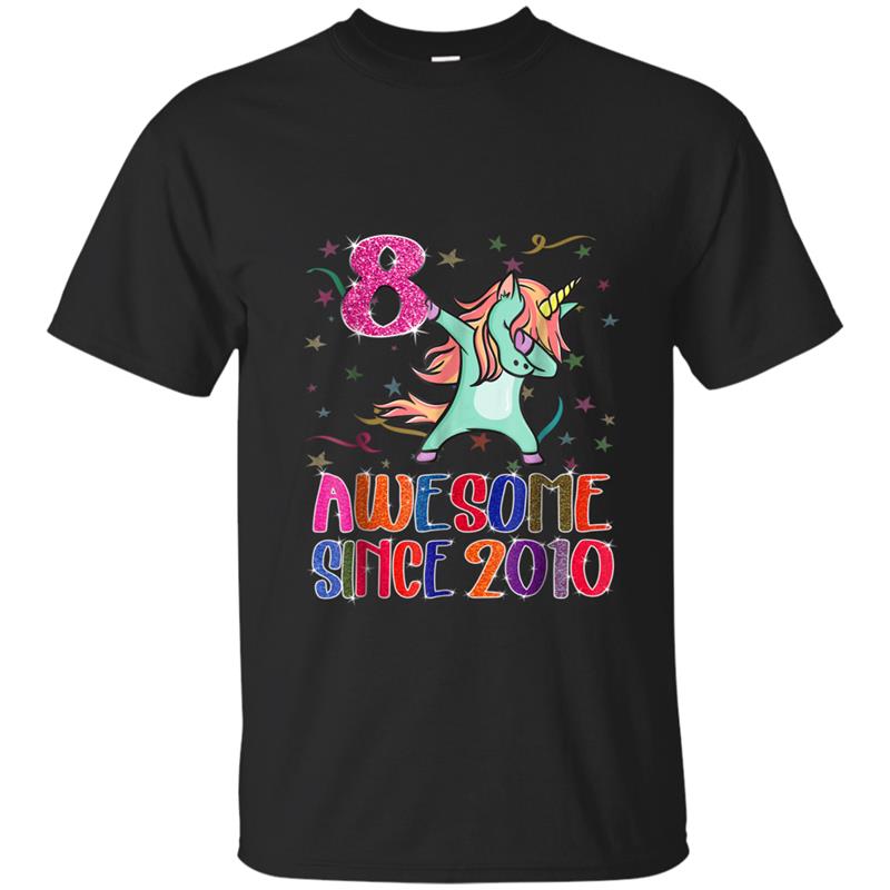 Awesome Since 2010 Unicorn 8th Birthday  Gift Girl Boy T-shirt-mt