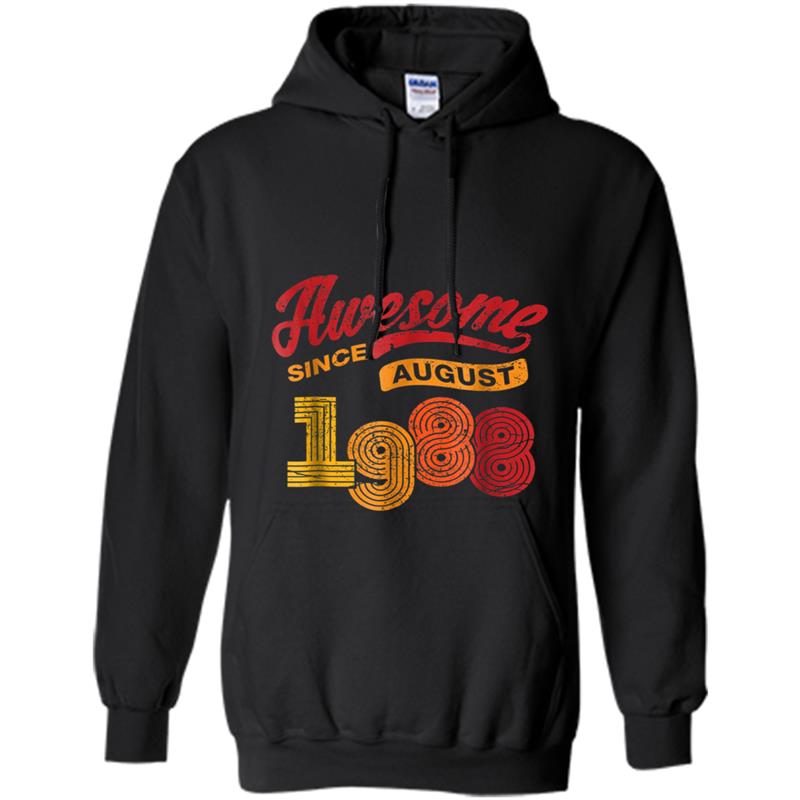 Awesome Since August 1988  Vintage 30th Birthday Tee Hoodie-mt