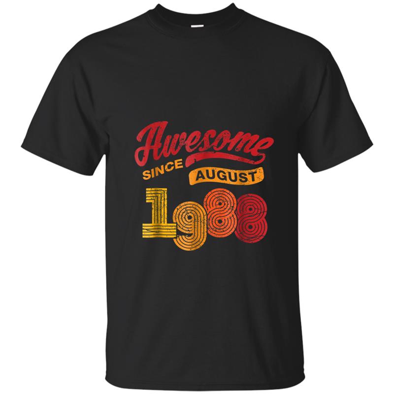 Awesome Since August 1988  Vintage 30th Birthday Tee T-shirt-mt