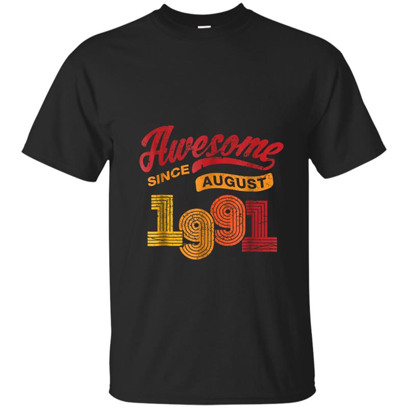 Awesome Since August 1991  Vintage 27th Birthday Tee T-shirt-mt