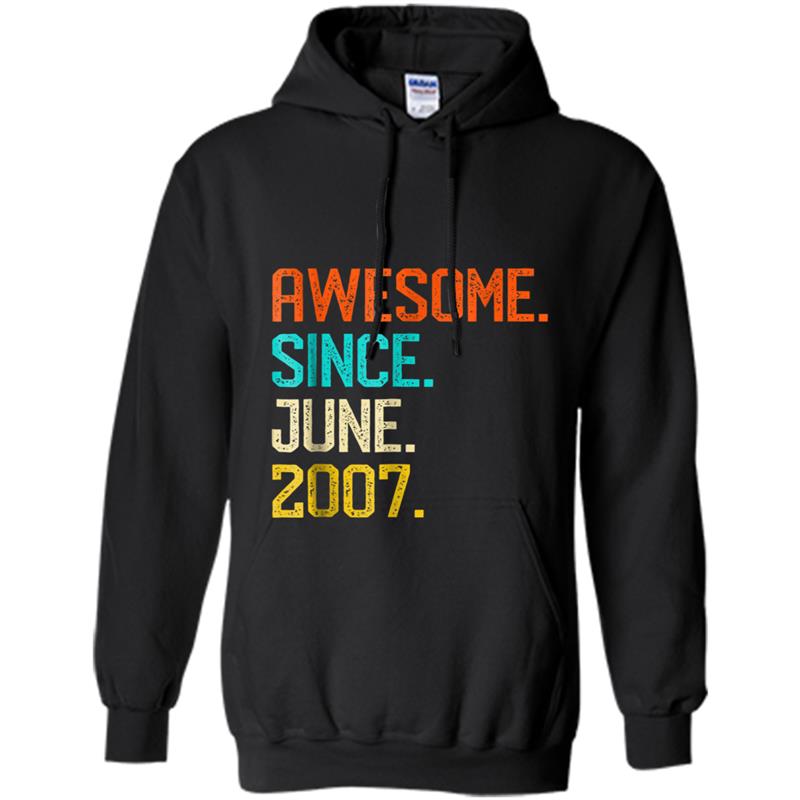 Awesome since June 2007  Vintage 11th Birthday Him Her Hoodie-mt