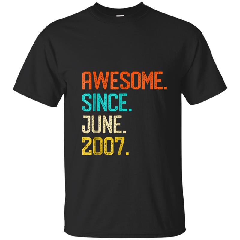 Awesome since June 2007  Vintage 11th Birthday Him Her T-shirt-mt