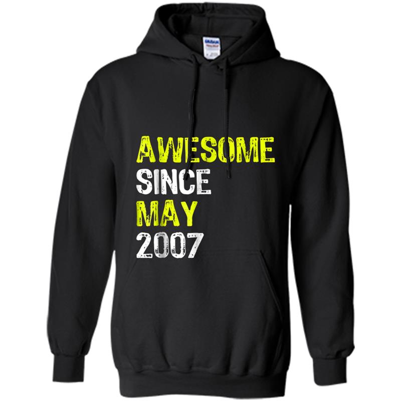 Awesome Since May 2007 11th Birthday 11 Years Old Hoodie-mt