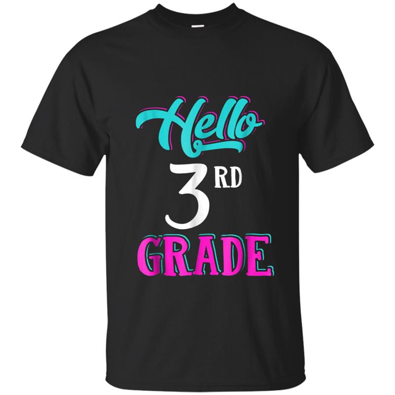 Back To School  Funny Hello 3rd Grade T-shirt-mt