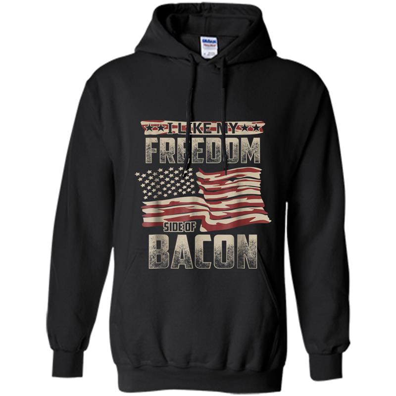 Bacon Lover American Flag  for Men USA Freedom Hoodie-mt
