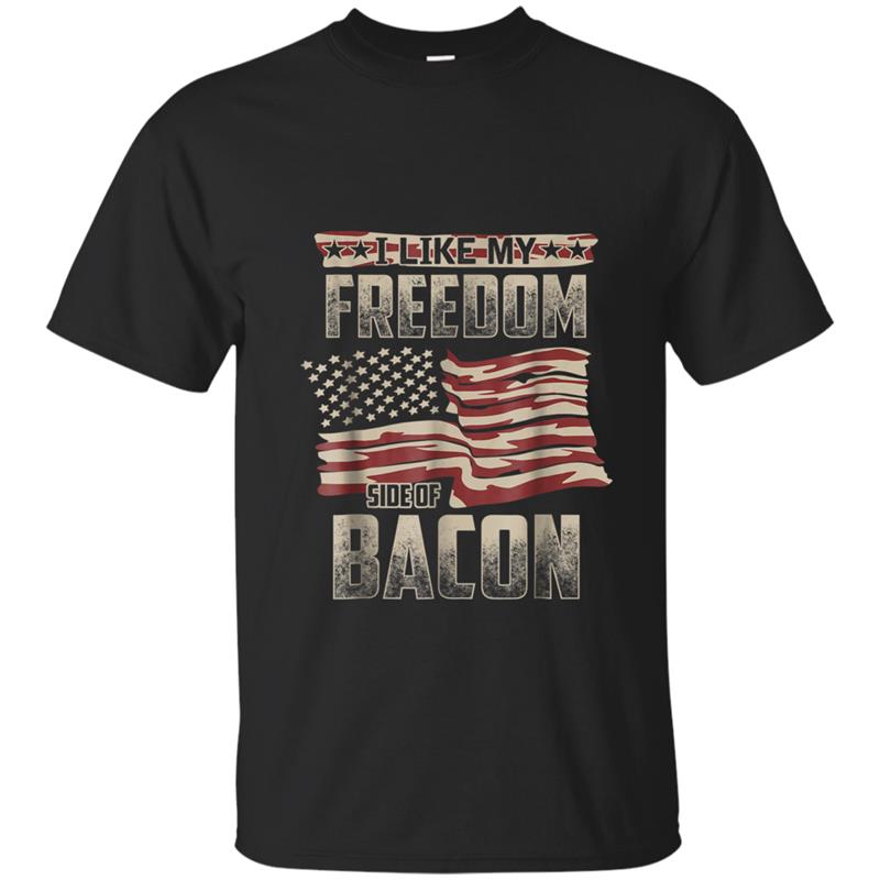 Bacon Lover American Flag  for Men USA Freedom T-shirt-mt