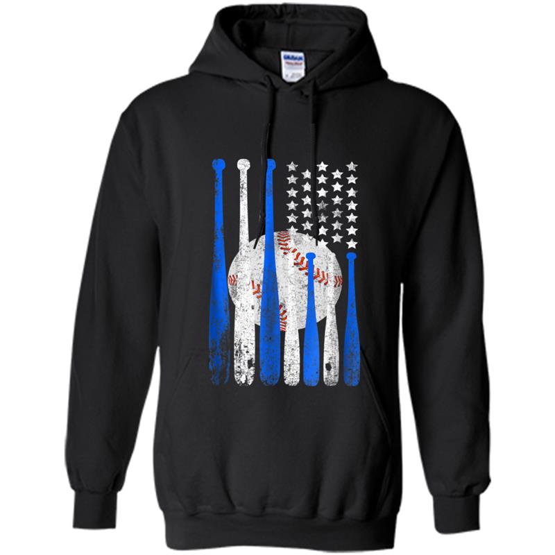 BASEBALL BAT AMERICAN FLAG Hoodie-mt