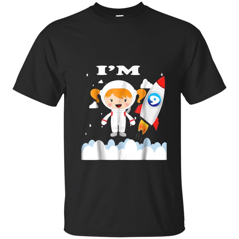 Birthday  for 9 Year Old Girl Space Exploration Theme T-shirt-mt