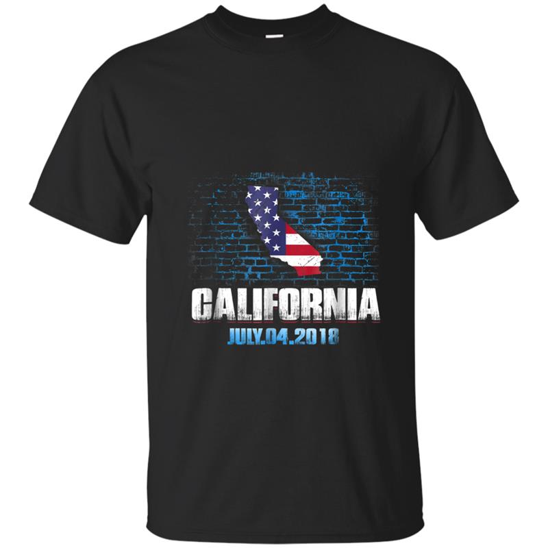 California  American USA Flag 4th Of July 2018 T-shirt-mt