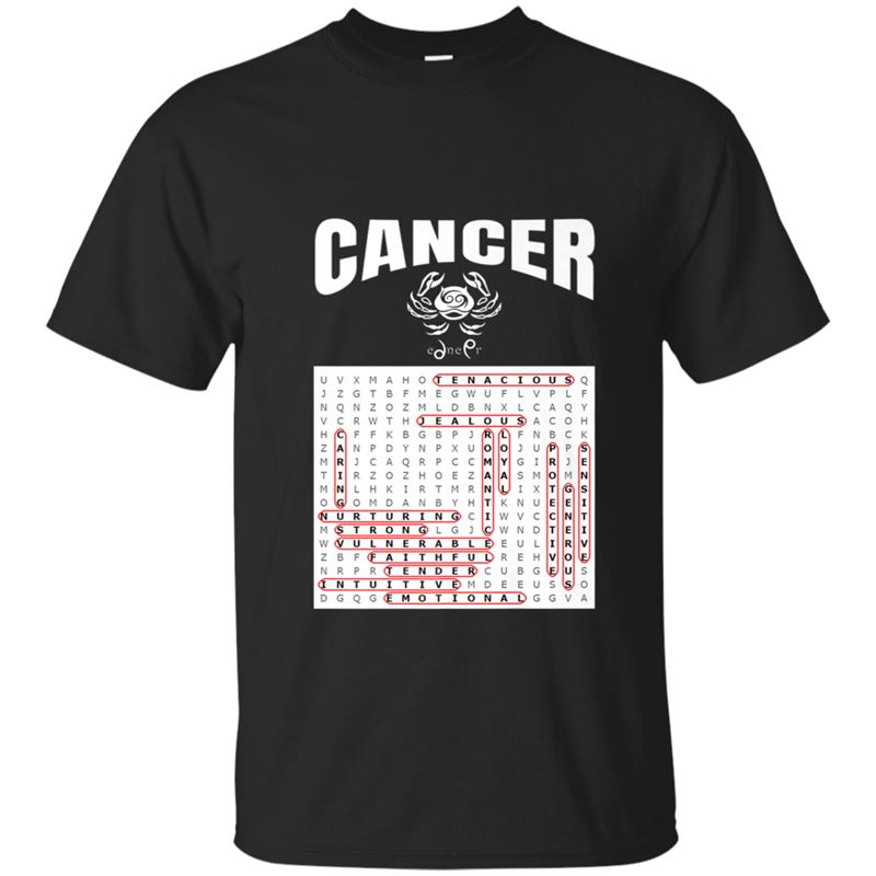 Cancer Zodiac Characteristic Word Search Puzzle T-shirt-mt