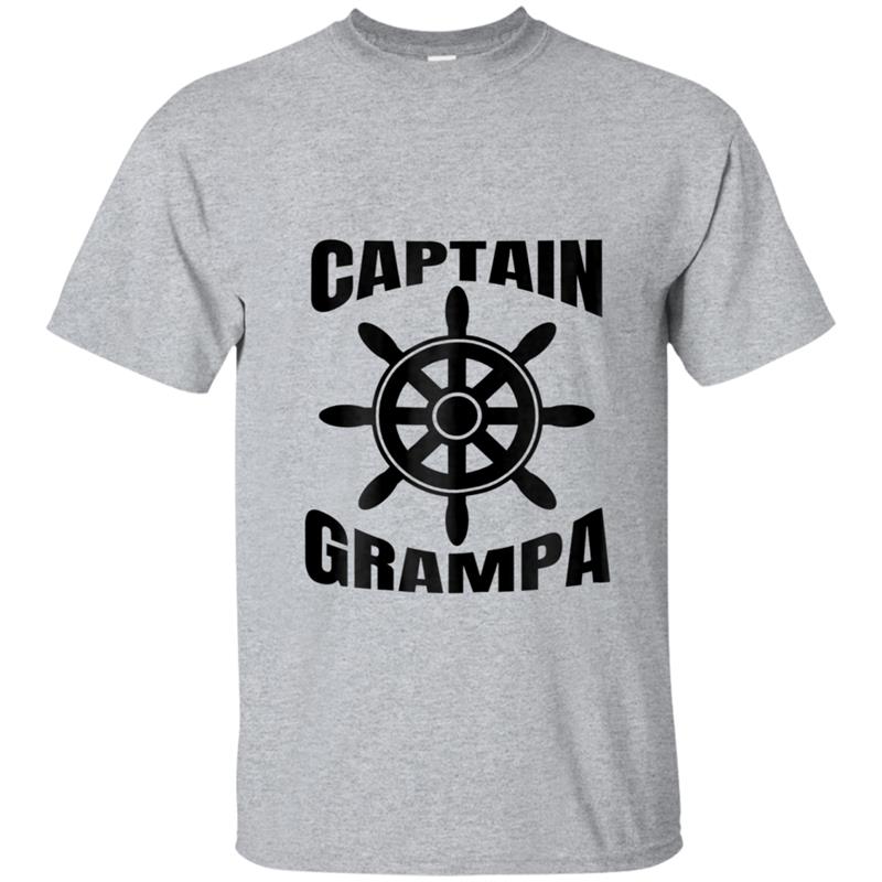 Captain Grampa Ship Wheel Novelty T-shirt-mt