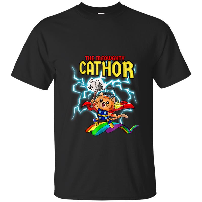 Cat Thor mighty Cat lightning caped Kitty comic T-shirt-mt