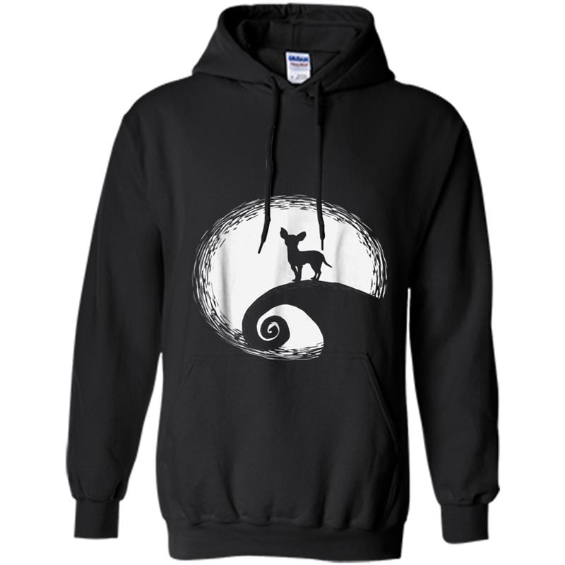 Chihuahua And Moon Halloween  Funny Halloween Dog Tee Hoodie-mt