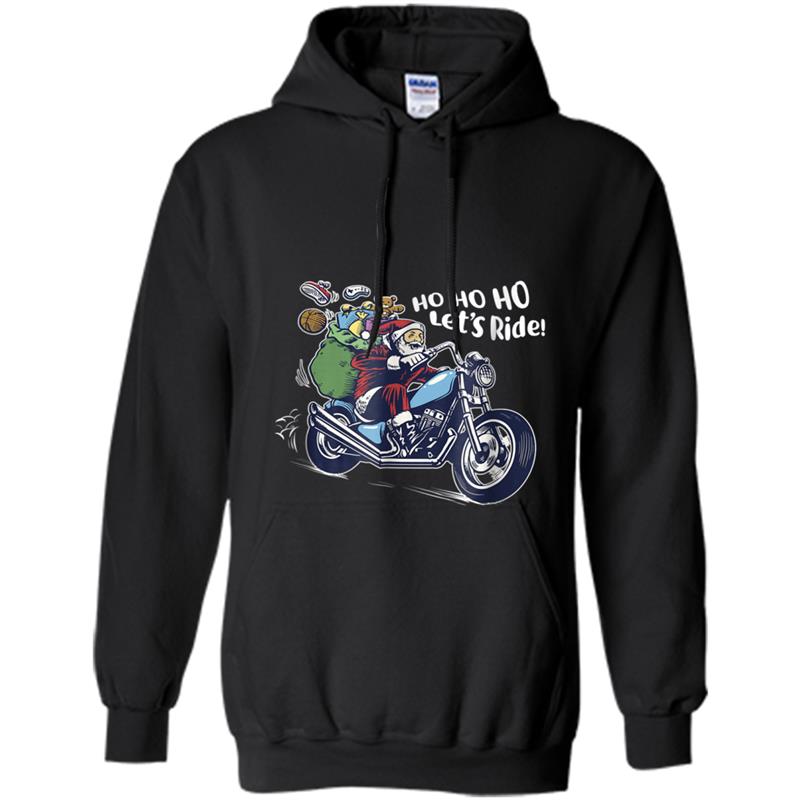 Christmas Motorcycle Biker Santa Sleigh Presents Gif Hoodie-mt