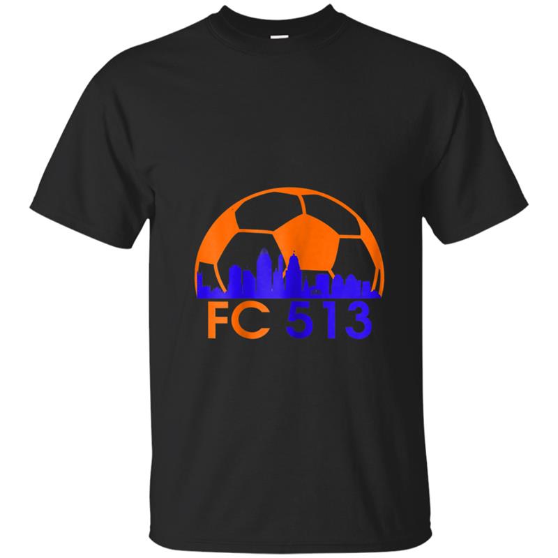 Cincinnati Soccer , FC 513 Orange & Blue Skyline T-shirt-mt