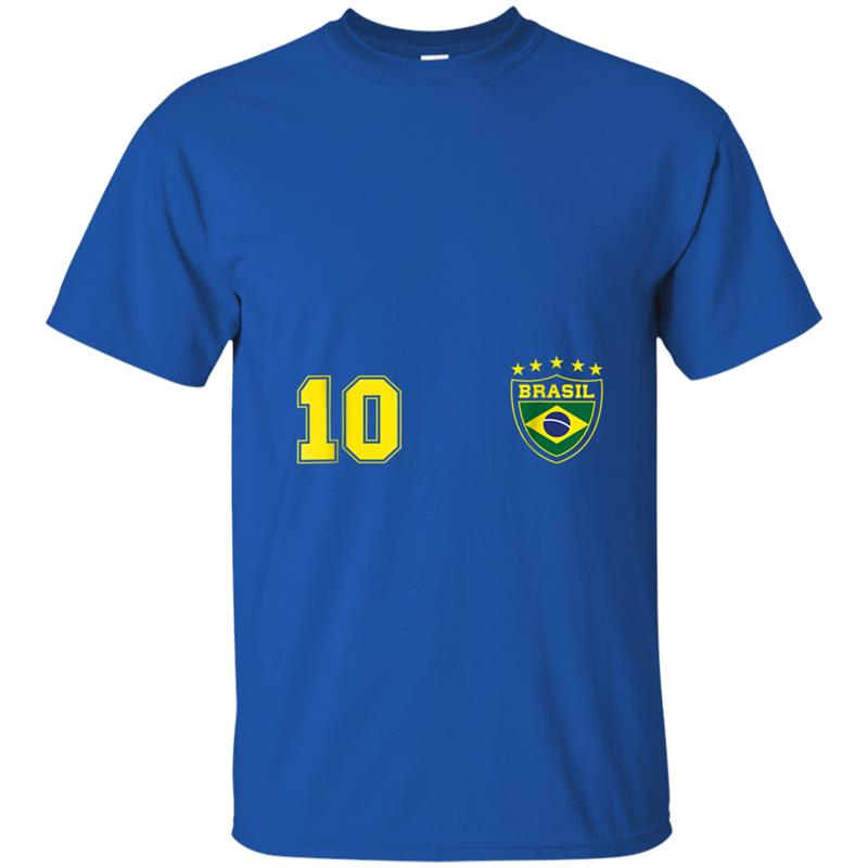 Classic Brasil Soccer No. 10 Brazil World Jersey Cup T-shirt-mt