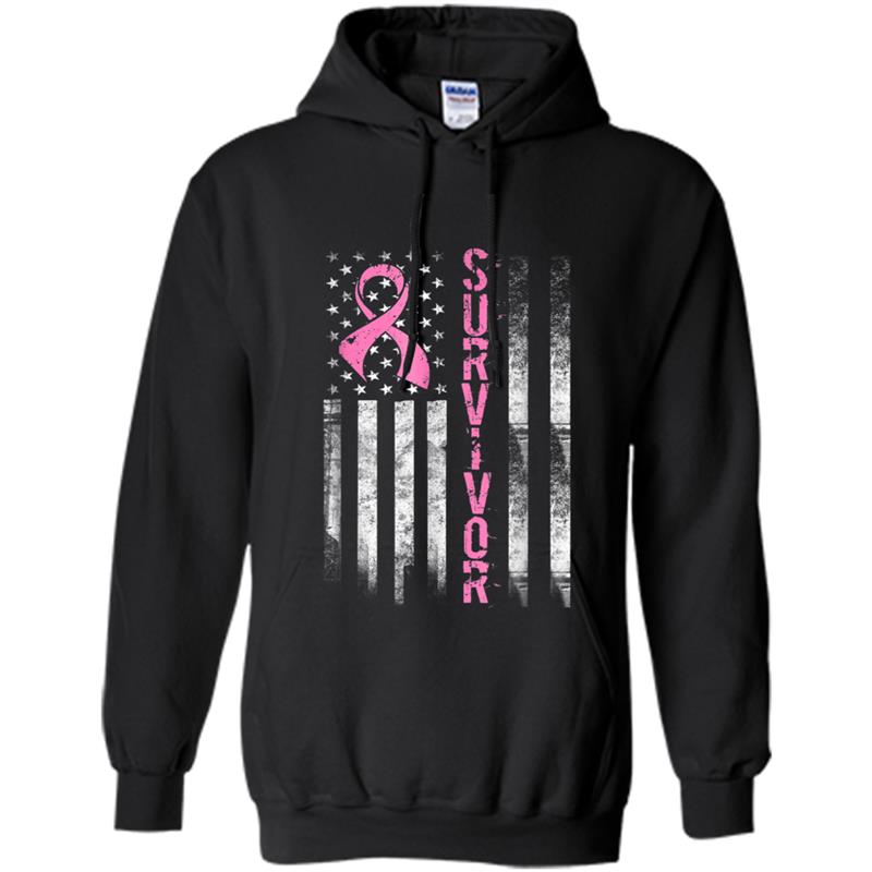 Cool Breast Cancer Survivor  - Women Pink Flag Hoodie-mt