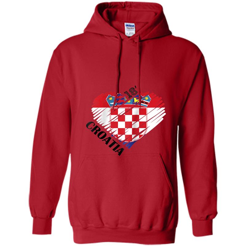 CROATIA Heart World Futbol Fan Lover Love Soccer Hoodie-mt