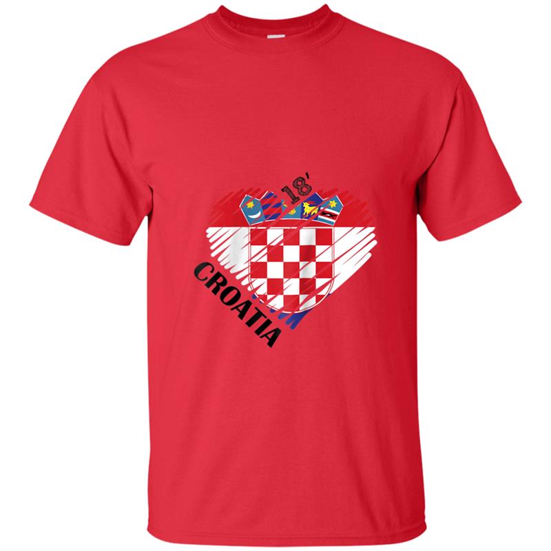 CROATIA Heart World Futbol Fan Lover Love Soccer T-shirt-mt
