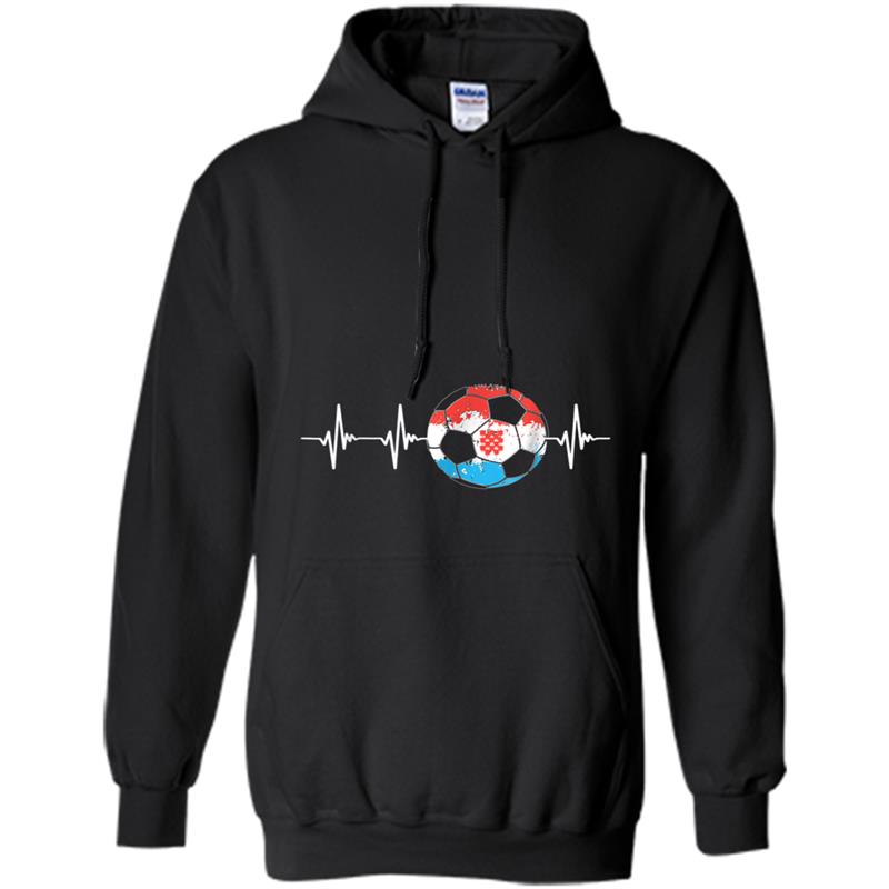 Croatia  Funny Soccer Heartbeat Croatia Flag Gift Hoodie-mt