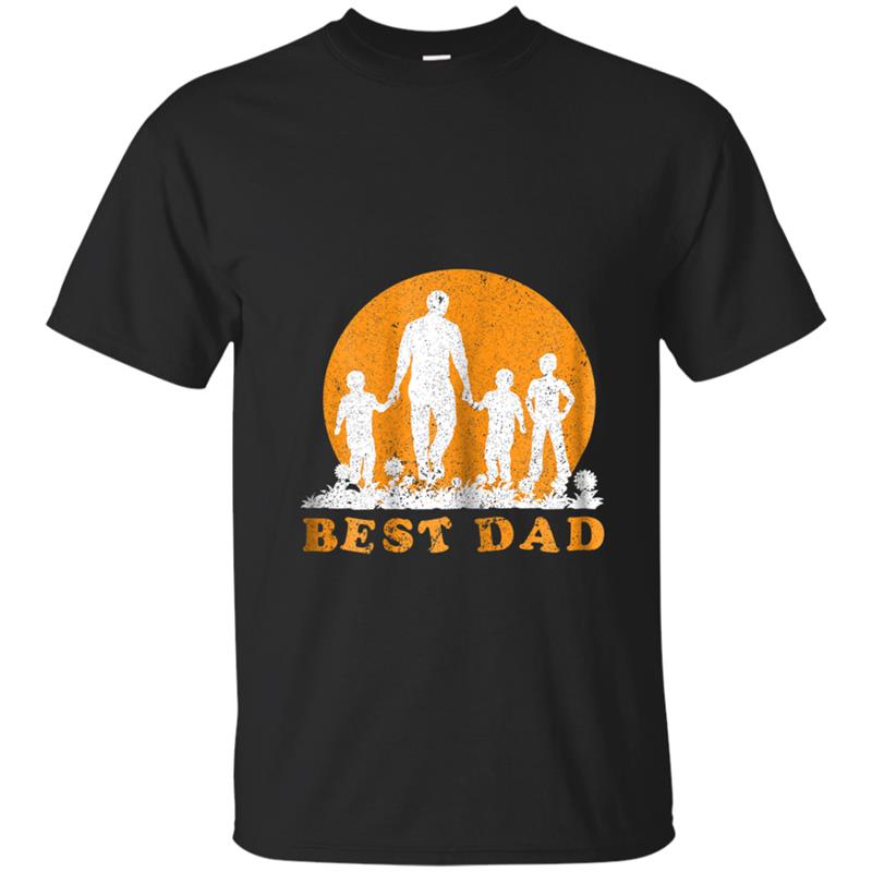 Cute Papa And 3 Sons Best Dad  Happy Father Day T-shirt-mt