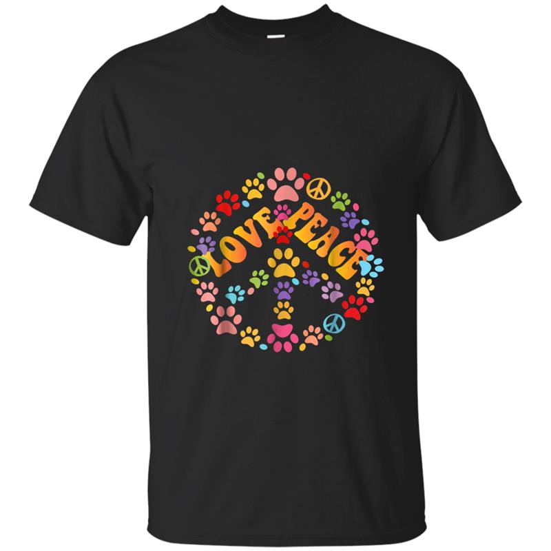 Cute Pawprint  Paw Love Peace T-shirt-mt