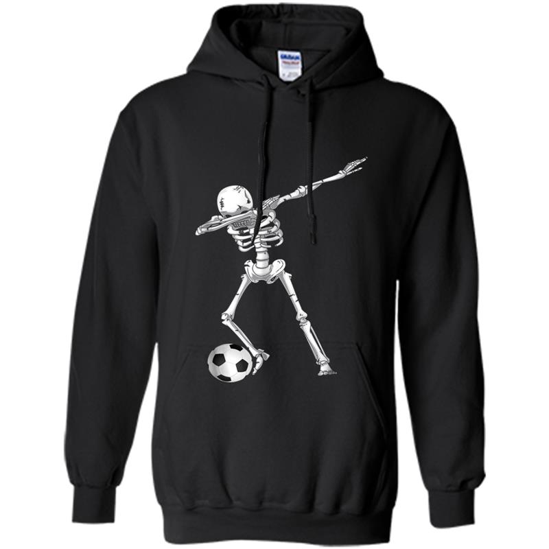Dabbing Skeleton Soccer  - Funny Halloween Dab Hoodie-mt