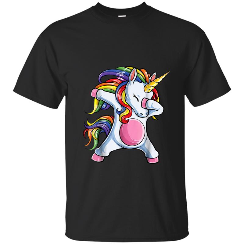 Dabbing Unicorn  Girls Gifts Kids Boys Rainbow Dab T-shirt-mt