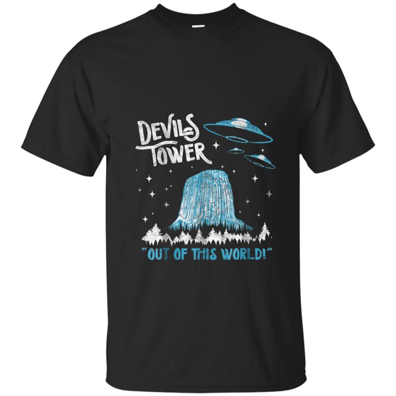 Devils Tower Monument - Out of This World! Funny UFO T-shirt-mt